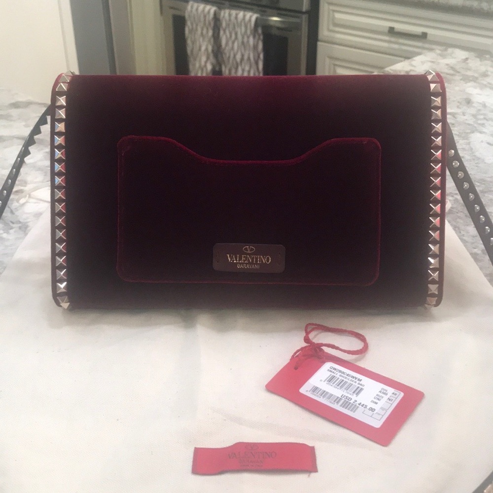 😍 VALENTINO GARAVANI Rockstud No Limit Velvet Bag - Picture 5 of 7